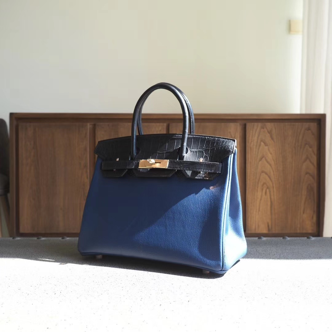 Birkin30 B30 73宝石蓝拼 78深海蓝雾面鳄鱼 touch 玫瑰金扣