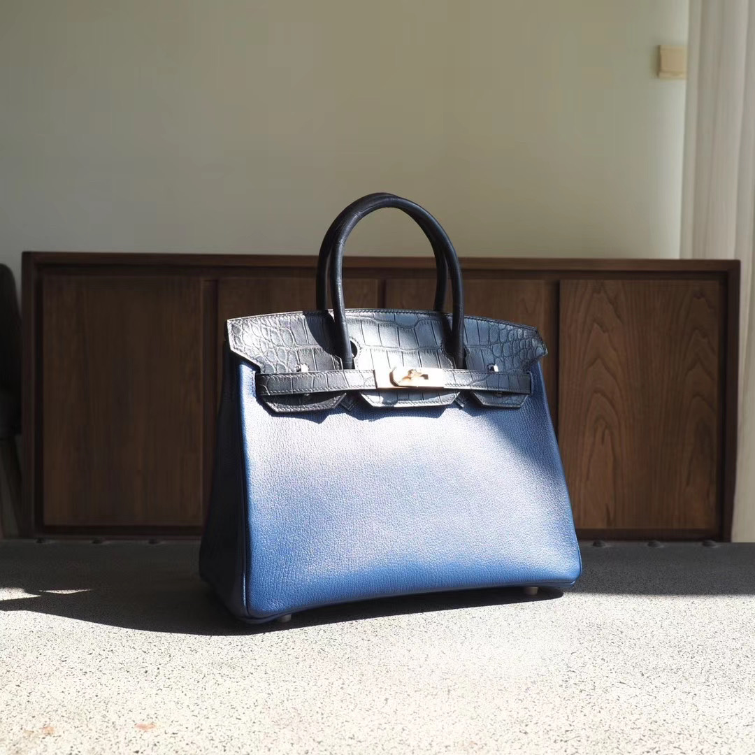 Birkin30 B30 73宝石蓝拼 78深海蓝雾面鳄鱼 touch 玫瑰金扣