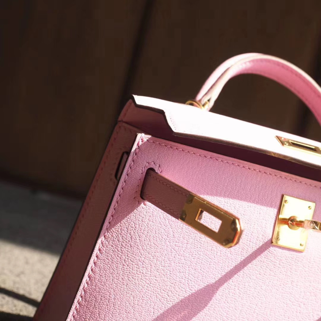 爱马仕包包 Hermes Mini Kelly 2代 19CM X9锦葵紫 山羊 金扣